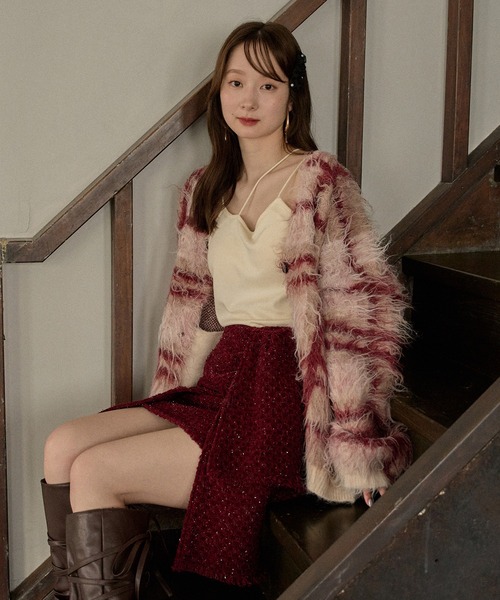 mideal(マイディール)の「ribbon design tweed skirt pants / リボンデザインツイードスカートパンツ(スカート・レディース・ブラウン/ボルドー・FREE)」の20枚目の写真
