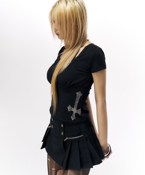SCHISM INDUCING(スキズムインデューシング)の「ACADEMY WRAP BUTTON SKIRT BLACK(スカート・レディース・その他・MEDIUM/SMALL)」の12枚目の写真