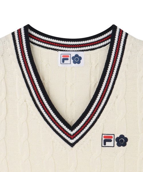 MARY QUANT(マリークワント)の「FILA × MARY QUANT ラインニット ベスト(ベスト・レディース・ネイビー/アイボリー・M)」の5枚目の写真