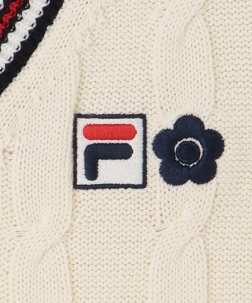 MARY QUANT(マリークワント)の「FILA × MARY QUANT ラインニット ベスト(ベスト・レディース・ネイビー/アイボリー・M)」の6枚目の写真