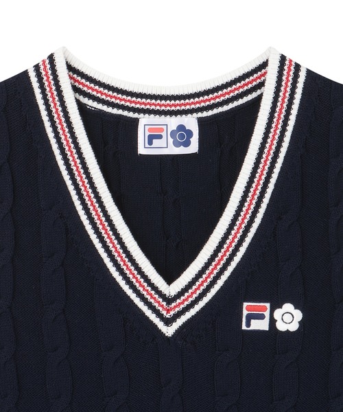 MARY QUANT(マリークワント)の「FILA × MARY QUANT ラインニット ベスト(ベスト・レディース・ネイビー/アイボリー・M)」の11枚目の写真
