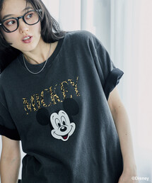 GOOD ROCK SPEED × FREAK'S STORE/グッドロックスピード 【MICKEY MOUSE】 Leopard logo Tシャツ/ミッキーマウス/別注 レオパード柄ロゴTシャツ