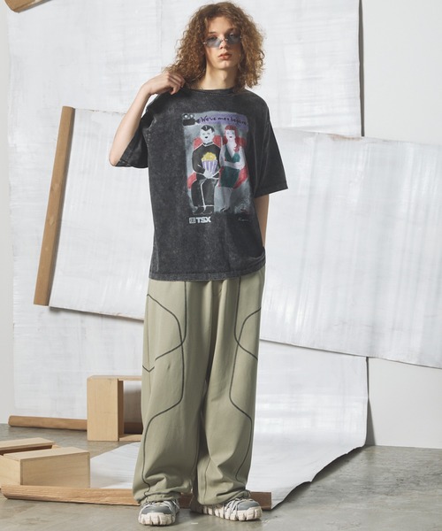 MAISON SPECIAL(メゾンスペシャル)の「《UNISEX》Stitching Prime-Wide Track Pants/ステッチワークプライムワイドスポーティーパンツ【MAISON SPECIAL/メゾンスペシャル】(その他パンツ・メンズ・ブラック/チャコールグレー/ライトグリーン・0/1/2)」の7枚目の写真