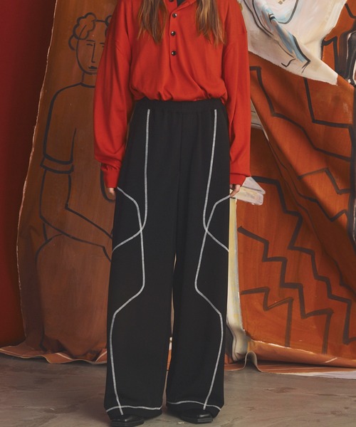 MAISON SPECIAL(メゾンスペシャル)の「《UNISEX》Stitching Prime-Wide Track Pants/ステッチワークプライムワイドスポーティーパンツ【MAISON SPECIAL/メゾンスペシャル】(その他パンツ・メンズ・ブラック/チャコールグレー/ライトグリーン・0/1/2)」の21枚目の写真