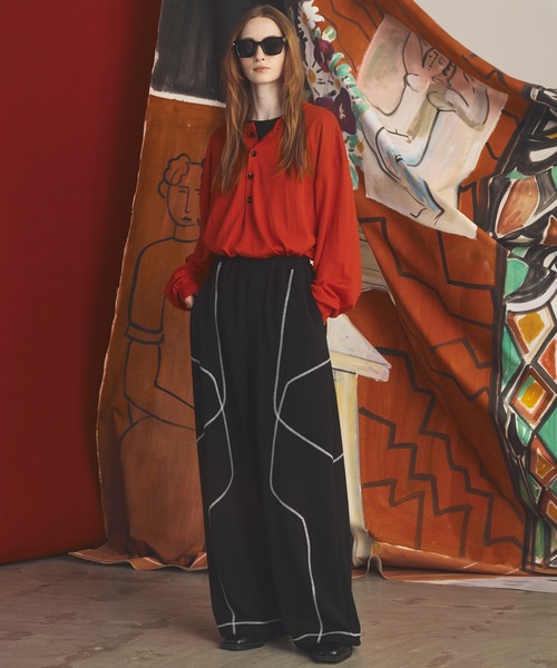 MAISON SPECIAL(メゾンスペシャル)の「《UNISEX》Stitching Prime-Wide Track Pants/ステッチワークプライムワイドスポーティーパンツ【MAISON SPECIAL/メゾンスペシャル】(その他パンツ・メンズ・ブラック/チャコールグレー/ライトグリーン・0/1/2)」の13枚目の写真