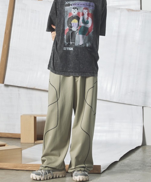 MAISON SPECIAL(メゾンスペシャル)の「《UNISEX》Stitching Prime-Wide Track Pants/ステッチワークプライムワイドスポーティーパンツ【MAISON SPECIAL/メゾンスペシャル】(その他パンツ・メンズ・ブラック/チャコールグレー/ライトグリーン・0/1/2)」の18枚目の写真