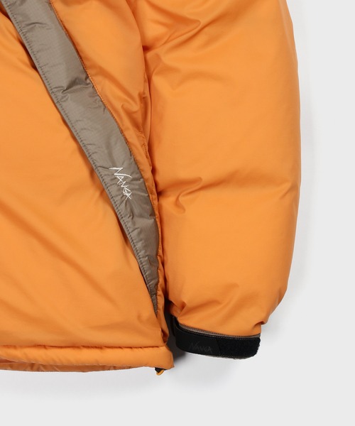 NANGA(ナンガ)の「NANGA×DUFFER CODURA / AURORA-TEX HOODED DOWN JACKET:ナンガ別注 オーロラテックス / コーデュラ ダウンジャケット / 760FP / スペイン産ダックダウン / 日本製 / MADE IN JAPAN / ハイスペック / フーデッド(ダウンジャケット/コート・メンズ・オレンジ/ブラック/カーキ・SMALL/X-LARGE/LARGE/MEDIUM)」の17枚目の写真
