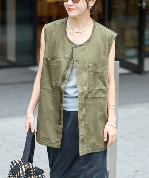 JOURNAL STANDARD(ジャーナルスタンダード)の「Military VEST(その他アウター・レディース・カーキ/ホワイト・FREE)」の21枚目の写真