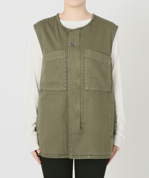 JOURNAL STANDARD(ジャーナルスタンダード)の「Military VEST(その他アウター・レディース・カーキ/ホワイト・FREE)」の5枚目の写真