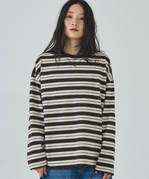 マルチボーダーロングTシャツ