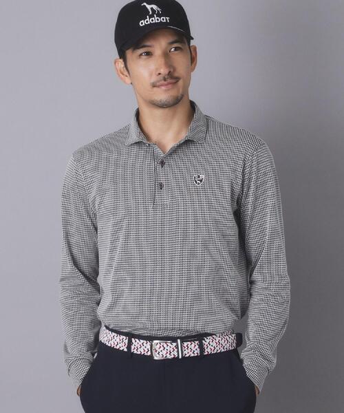 adabat(アダバット)の「【ADABAT NAVY】トゥースチェックジャカード長袖ポロシャツ(ポロシャツ・メンズ・ブルー系その他5/ホワイト系4・46/48/50/52)」の12枚目の写真