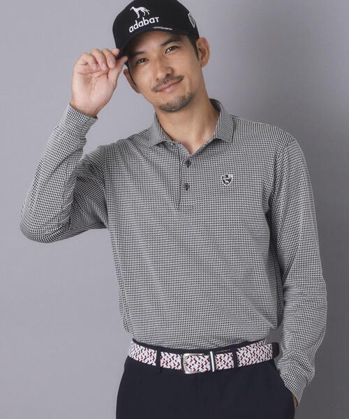 adabat(アダバット)の「【ADABAT NAVY】トゥースチェックジャカード長袖ポロシャツ(ポロシャツ・メンズ・ブルー系その他5/ホワイト系4・46/48/50/52)」の13枚目の写真