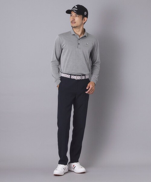 adabat(アダバット)の「【ADABAT NAVY】トゥースチェックジャカード長袖ポロシャツ(ポロシャツ・メンズ・ブルー系その他5/ホワイト系4・46/48/50/52)」の14枚目の写真