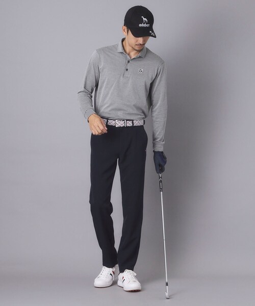 adabat(アダバット)の「【ADABAT NAVY】トゥースチェックジャカード長袖ポロシャツ(ポロシャツ・メンズ・ブルー系その他5/ホワイト系4・46/48/50/52)」の15枚目の写真