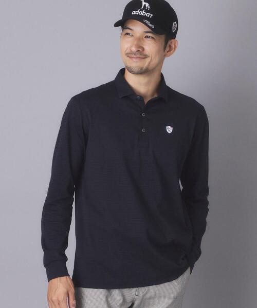 adabat(アダバット)の「【ADABAT NAVY】トゥースチェックジャカード長袖ポロシャツ(ポロシャツ・メンズ・ブルー系その他5/ホワイト系4・46/48/50/52)」の17枚目の写真