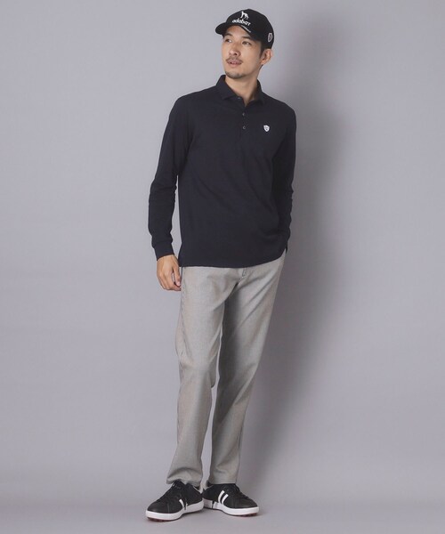 adabat(アダバット)の「【ADABAT NAVY】トゥースチェックジャカード長袖ポロシャツ(ポロシャツ・メンズ・ブルー系その他5/ホワイト系4・46/48/50/52)」の19枚目の写真