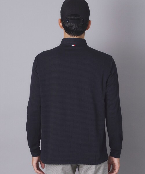 adabat(アダバット)の「【ADABAT NAVY】トゥースチェックジャカード長袖ポロシャツ(ポロシャツ・メンズ・ブルー系その他5/ホワイト系4・46/48/50/52)」の7枚目の写真