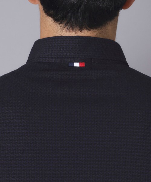 adabat(アダバット)の「【ADABAT NAVY】トゥースチェックジャカード長袖ポロシャツ(ポロシャツ・メンズ・ブルー系その他5/ホワイト系4・46/48/50/52)」の9枚目の写真