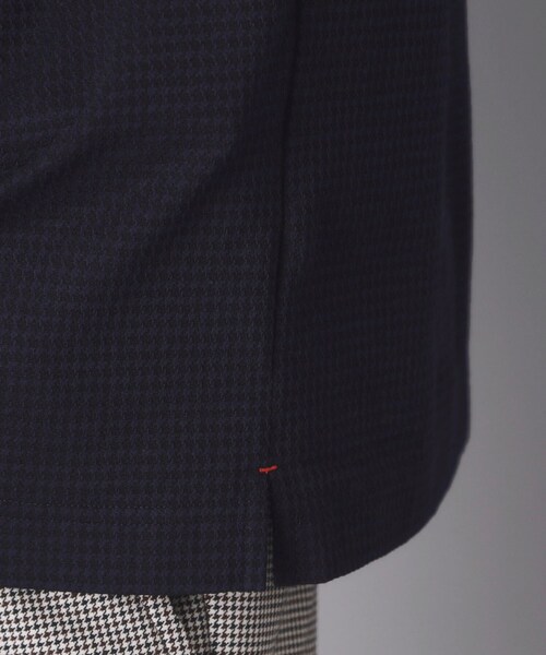 adabat(アダバット)の「【ADABAT NAVY】トゥースチェックジャカード長袖ポロシャツ(ポロシャツ・メンズ・ブルー系その他5/ホワイト系4・46/48/50/52)」の11枚目の写真