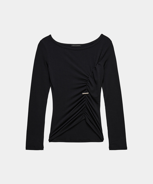 ETRE AU SOMMET(エトレオソメ)の「Drape Wing Shirring Long Sleeve (Black)(Tシャツ/カットソー・レディース・ブラック・FREE)」の6枚目の写真