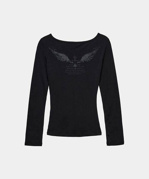 ETRE AU SOMMET(エトレオソメ)の「Drape Wing Shirring Long Sleeve (Black)(Tシャツ/カットソー・レディース・ブラック・FREE)」の7枚目の写真