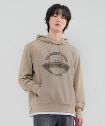 メンズ グラフィックレイヤードフードTシャツ-FERK5113B0X