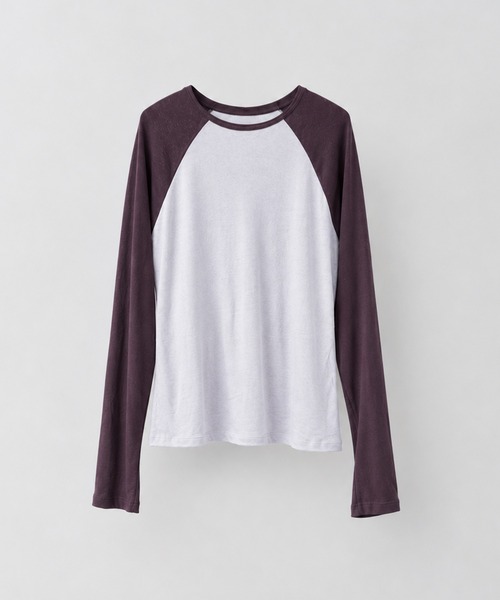 CANAL JEAN（キャナルジーン）の「El mar　配色ラグランシアーロンT（Tシャツ/カットソー・レディース・ブラウン/パープル・ONE SIZE）」の2枚目の写真