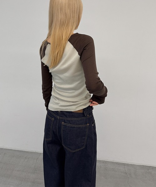 CANAL JEAN（キャナルジーン）の「El mar　配色ラグランシアーロンT（Tシャツ/カットソー・レディース・ブラウン/パープル・ONE SIZE）」の16枚目の写真