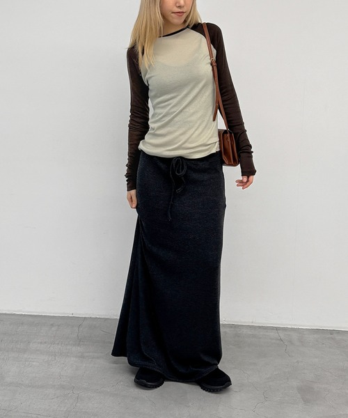 CANAL JEAN（キャナルジーン）の「El mar　配色ラグランシアーロンT（Tシャツ/カットソー・レディース・ブラウン/パープル・ONE SIZE）」の9枚目の写真