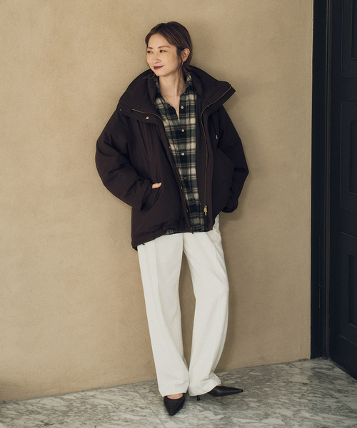 Spick & Span(スピックアンドスパン)の「《手洗い可 / 追加》起毛タックテーパードパンツ(スラックス・レディース・ブラック/その他1/ホワイト系その他/その他9・40/38/36/34)」の8枚目の写真