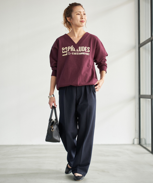 Spick & Span(スピックアンドスパン)の「《手洗い可 / 追加》起毛タックテーパードパンツ(スラックス・レディース・ブラック/その他1/ホワイト系その他/その他9・40/38/36/34)」の12枚目の写真