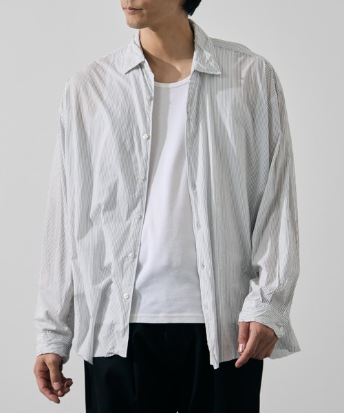 KANEMASA PHIL.(カネマサフィル)の「【KANEMASA PHIL./カネマサフィル】46G Stripe Artisan Shirt(シャツ/ブラウス・メンズ・イエロー/ホワイト・L/M)」の3枚目の写真