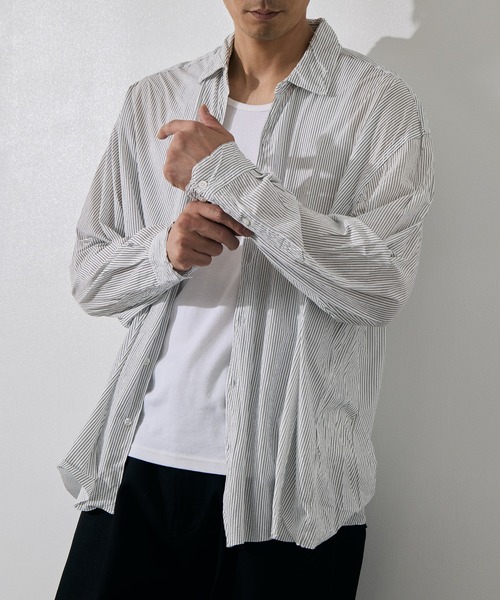 KANEMASA PHIL.(カネマサフィル)の「【KANEMASA PHIL./カネマサフィル】46G Stripe Artisan Shirt(シャツ/ブラウス・メンズ・イエロー/ホワイト・L/M)」の7枚目の写真