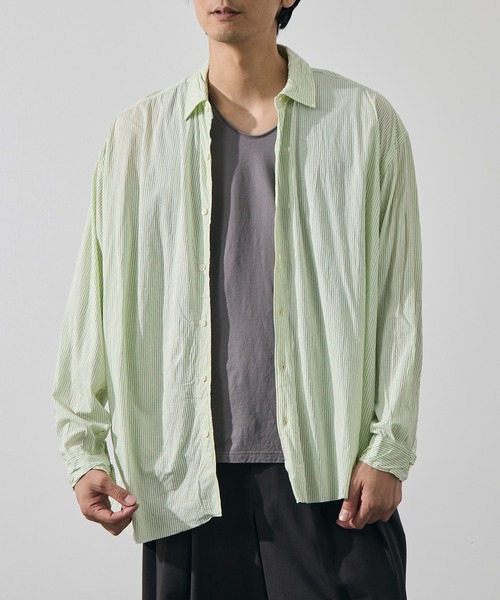 KANEMASA PHIL.(カネマサフィル)の「【KANEMASA PHIL./カネマサフィル】46G Stripe Artisan Shirt(シャツ/ブラウス・メンズ・イエロー/ホワイト・L/M)」の12枚目の写真