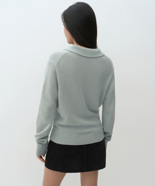MUSINSA STANDARD WOMAN（ムシンサスタンダードウーマン）の「[ビクトリアウール] レディース カラードニット [ミントグレー]（ニット/セーター・レディース・その他・SMALL/MEDIUM/LARGE/X-SMALL）」の3枚目の写真