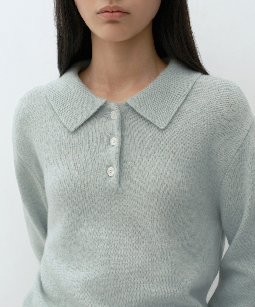 MUSINSA STANDARD WOMAN（ムシンサスタンダードウーマン）の「[ビクトリアウール] レディース カラードニット [ミントグレー]（ニット/セーター・レディース・その他・SMALL/MEDIUM/LARGE/X-SMALL）」の4枚目の写真
