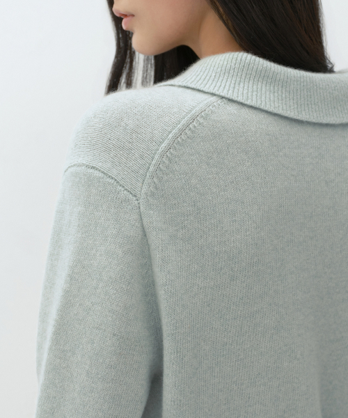 MUSINSA STANDARD WOMAN（ムシンサスタンダードウーマン）の「[ビクトリアウール] レディース カラードニット [ミントグレー]（ニット/セーター・レディース・その他・SMALL/MEDIUM/LARGE/X-SMALL）」の5枚目の写真