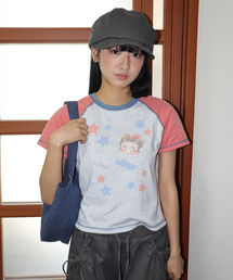 BETTY BOOP MINI STAR STITCH RAGLAN T SHIRT ORANGE