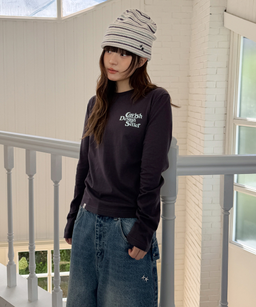Cavish(カビシ)の「STAR SELLER ロゴ長袖Tシャツ ダークパープル (CV2GSUT579A)(Tシャツ/カットソー・レディース・ダークパープル・FREE/MEDIUM/SMALL/LARGE)」の3枚目の写真