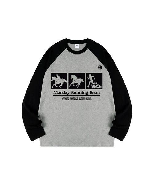 VENHIT(ベンヒット)の「MRH ラグラン ロングスリーブ(Tシャツ/カットソー・レディース・ブラウン/グレー/ブラック×ホワイト・MEDIUM/LARGE/X-LARGE)」の2枚目の写真