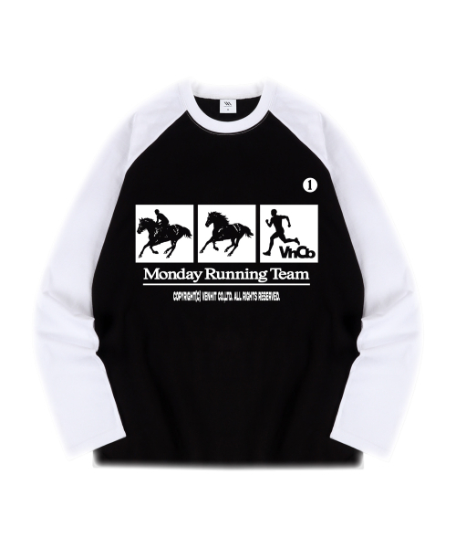 VENHIT(ベンヒット)の「MRH ラグラン ロングスリーブ(Tシャツ/カットソー・レディース・ブラウン/グレー/ブラック×ホワイト・MEDIUM/LARGE/X-LARGE)」の4枚目の写真