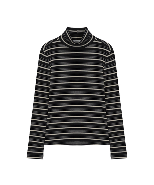 NITINA(ニティナ)の「ストライプ ベーシック Tシャツ GY/ST(Tシャツ/カットソー・レディース・グレー・SMALL/MEDIUM)」の1枚目の写真