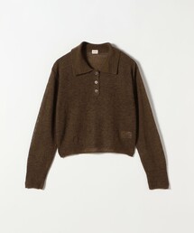 Healthknit:〈手洗い可能〉モヘヤ ミックス ポロ ニット