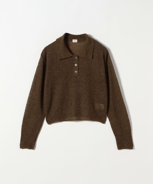 SHIPS any(シップス エニィ)の「Healthknit:〈手洗い可能〉モヘヤ ミックス ポロ ニット(ニット/セーター・レディース・ブラウン/オフホワイト/ピンク・ONE SIZE)」の2枚目の写真