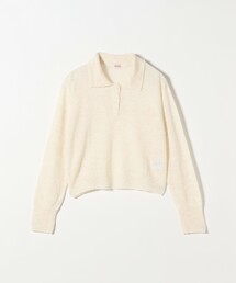 Healthknit:〈手洗い可能〉モヘヤ ミックス ポロ ニット