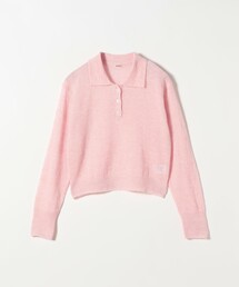 Healthknit:〈手洗い可能〉モヘヤ ミックス ポロ ニット