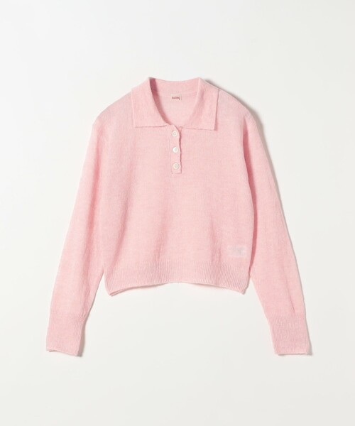 SHIPS any(シップス エニィ)の「Healthknit:〈手洗い可能〉モヘヤ ミックス ポロ ニット(ニット/セーター・レディース・ブラウン/オフホワイト/ピンク・ONE SIZE)」の3枚目の写真