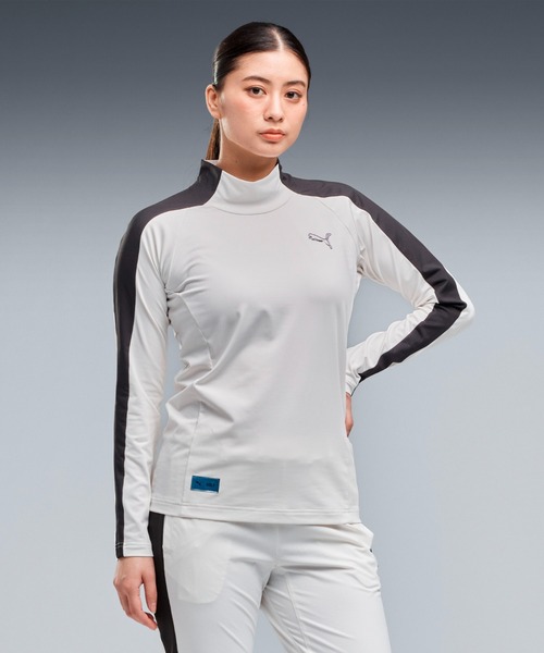 PUMA(プーマ)の「PUMA プーマ ウィメンズ ゴルフ CG W ジク モックネック 長袖 シャツ(Tシャツ/カットソー・レディース・ダークブルー/ブラック/ホワイト・X-LARGE/SMALL/LARGE/MEDIUM)」の2枚目の写真