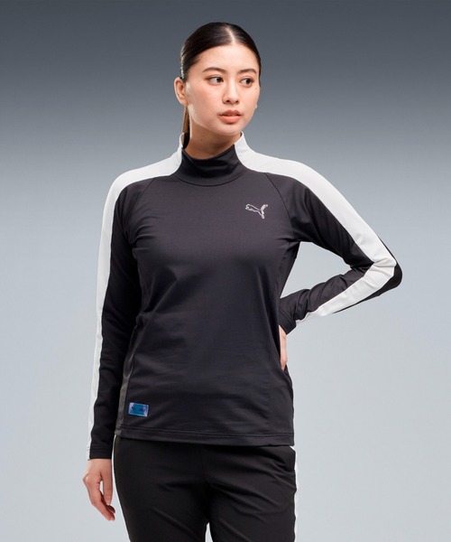 PUMA(プーマ)の「PUMA プーマ ウィメンズ ゴルフ CG W ジク モックネック 長袖 シャツ(Tシャツ/カットソー・レディース・ダークブルー/ブラック/ホワイト・X-LARGE/SMALL/LARGE/MEDIUM)」の1枚目の写真