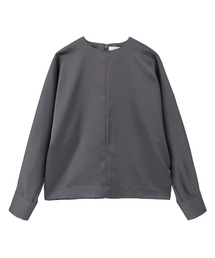 【l’heritage martinique/レリタージュ マルティニーク】サテンデタッチャブルケープブラウス(セットアップ可)